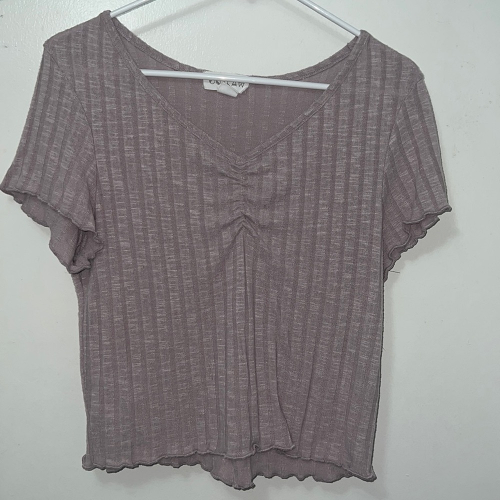 Purple knit crop top
